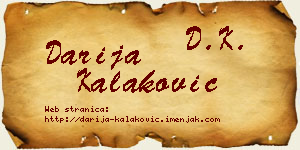Darija Kalaković vizit kartica
